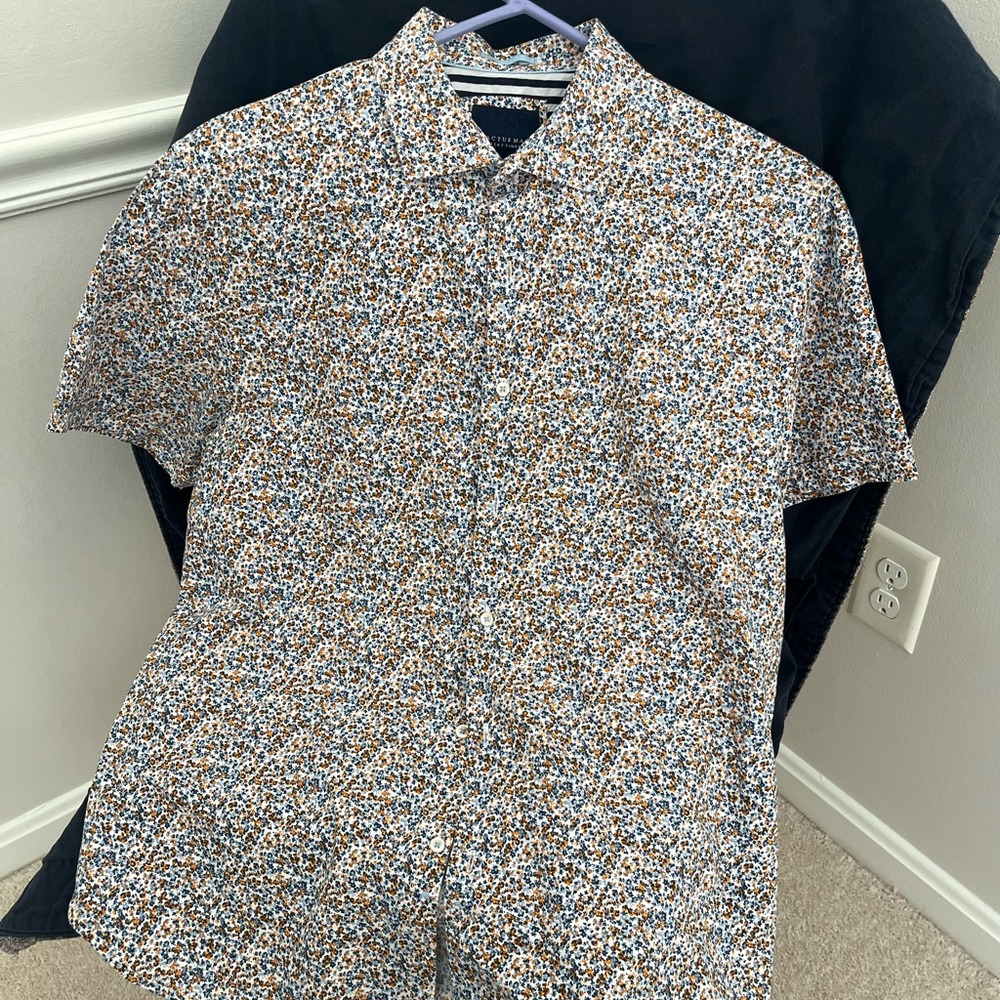 Ricky Singh Cactus Men's Floral Button Down Shirt - Multicolor